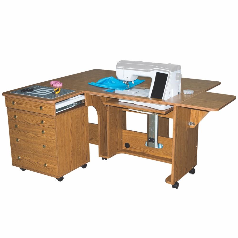 5280EL_Super_Quilters_Dream_Plus_Electric_Lift_Cabinet_Sunset_Oak_-_Horn_-_Sewing_Machine_Cabinet