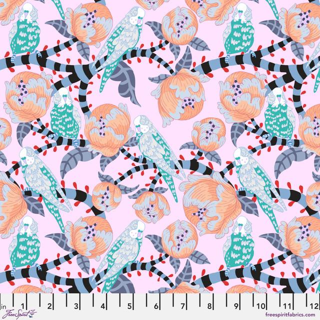 Blostma_Song-Budgie_Breath_Turquoise_PWPE005_TURQUOISE_Cotton_Fabric